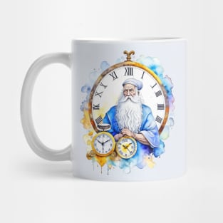 Watercolor New Years Father Time Mug